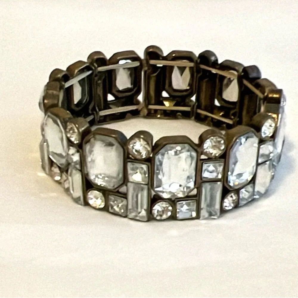 Victorian antique style stretch costume bracelet vintage gold - Picture 2 of 5
